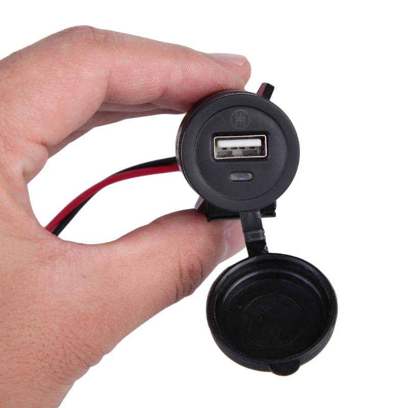 Waterproof Motorcycle USB Charger 12V Plastic Cover USB Charging Power Adapter with LED Indicator Light Moto Accessories New - ebowsos