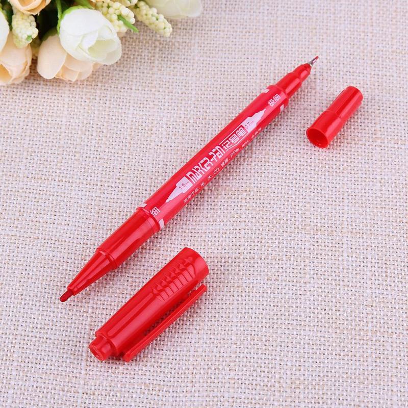 Waterproof Permanent Markers Double Head Drawing Sketch Finliner Graphic Design Marker Pen School Office Stationery Gifts - ebowsos