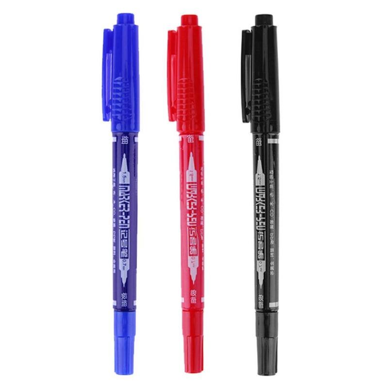 Waterproof Permanent Markers Double Head Drawing Sketch Finliner Graphic Design Marker Pen School Office Stationery Gifts - ebowsos