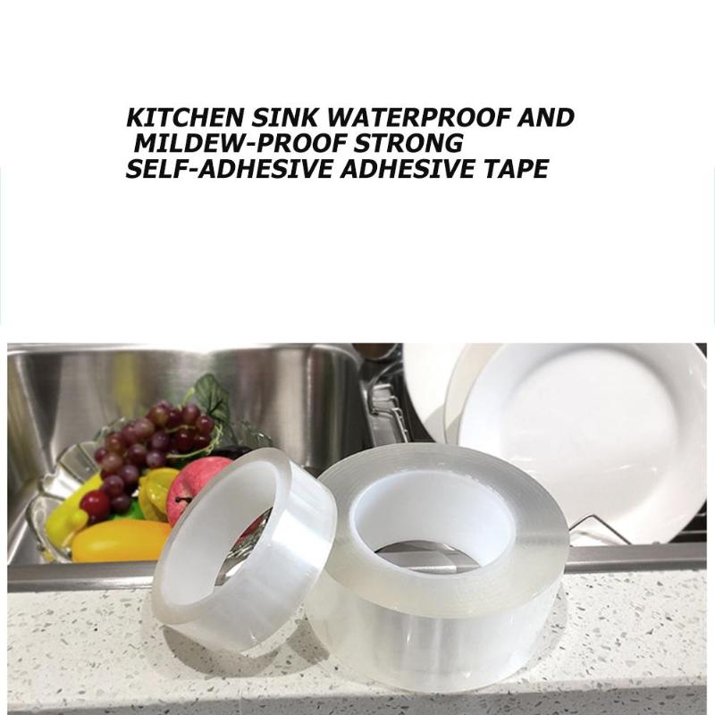 Waterproof Self-adhesive Transparent Tape Kitchen Bathroom Strip Seal Tapes Moistureproof Mildew-proof Protective Strips - ebowsos