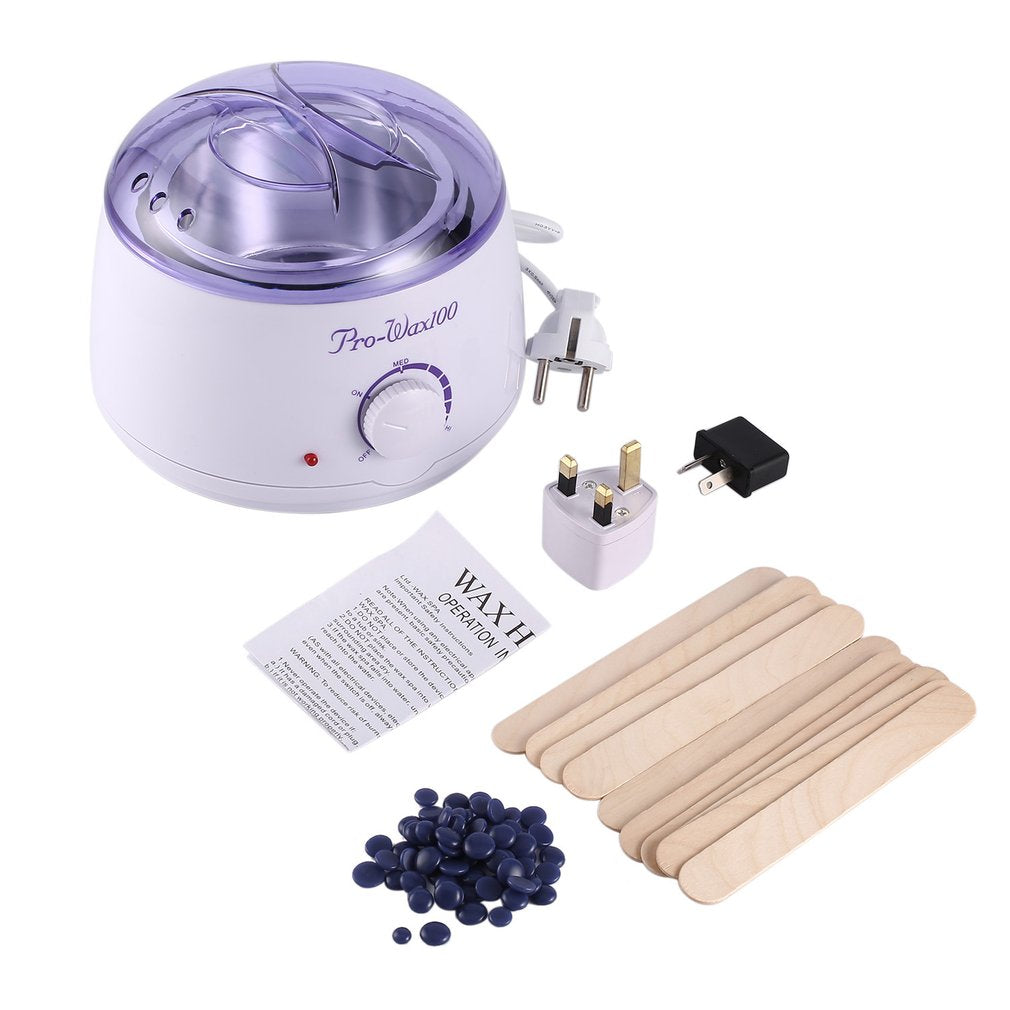 Wax Warmer Hair Removal Kit Electric Hot Wax Heater for Body Beauty with Hard Wax Beans & Wax Applicator Sticks - ebowsos