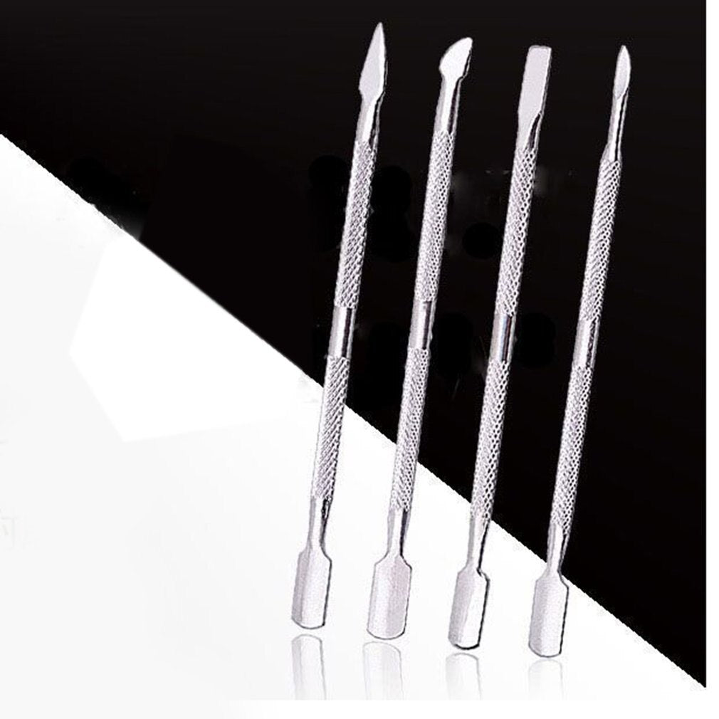 Wear Resistant Stainless steel Four Nail Set With Double-head Dead-skin Remover Tool Easy Handle Nail Clean Manicure Tool - ebowsos