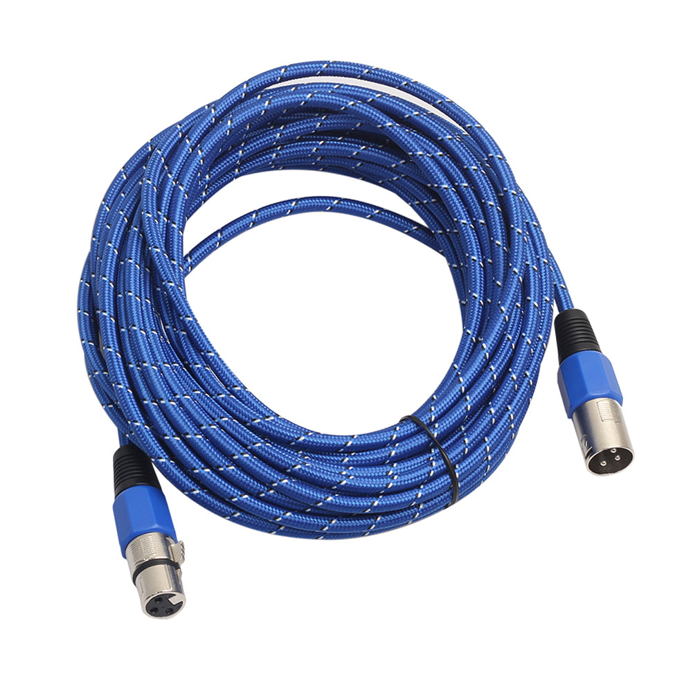 Weaving 3 Pin XLR Microphone Cable Male to Female Microphone Audio Extension Cord 1/1.8/3M - ebowsos