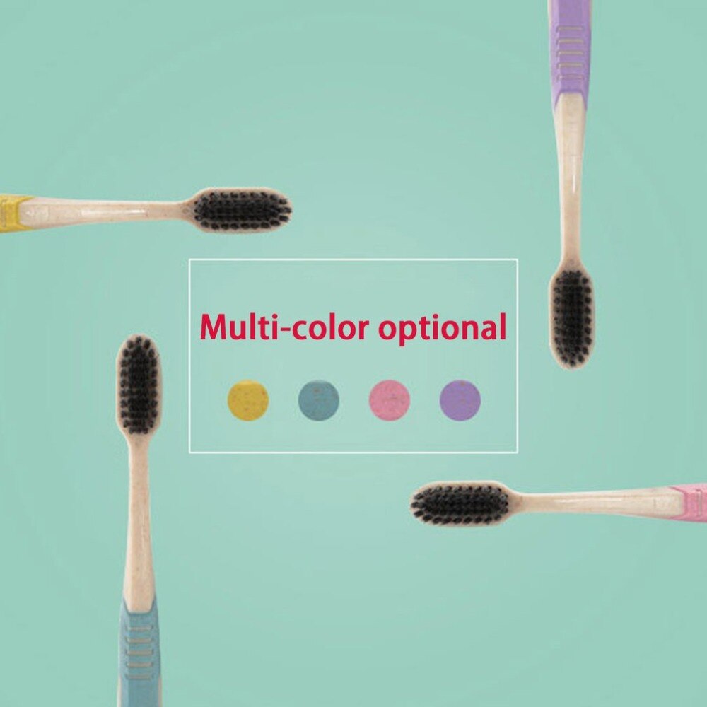 Wheat Straw Toothbrush High Quality Tooth Brush Bamboo Charcoal Bristle Brush Eco-friendly Brush Tooth Care K-666 - ebowsos