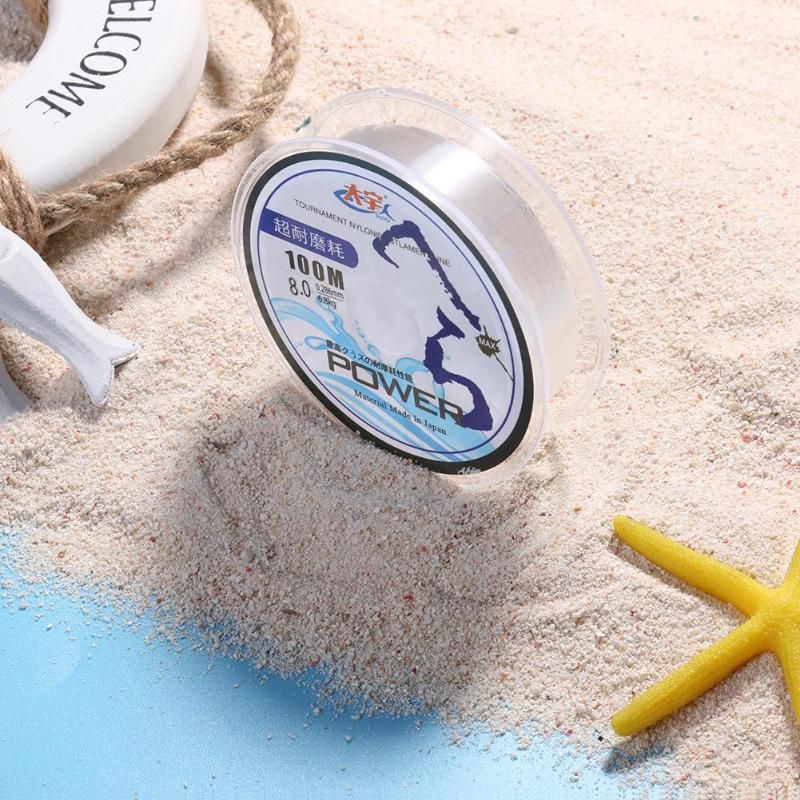 White Nylon 100m Super Strong Transparent Monofilament Fishing Line Wire Sea Fish Tackle Accessory Tools Fishing Line-ebowsos