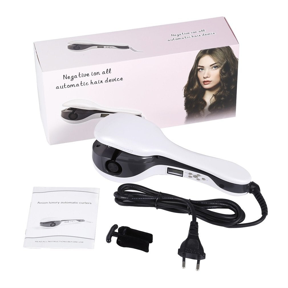 White Professional Magic Negative Ion Hair Curler All Automatic Hair Rollers Anion Luxury Hair Curlers Rollers Styling Tools - ebowsos