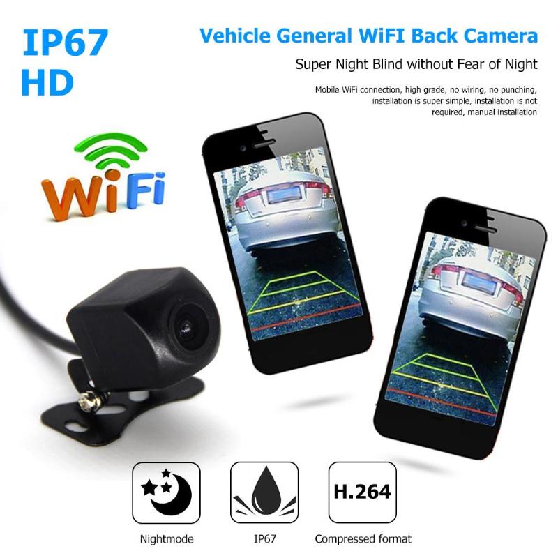 WiFi Car Rear View Camera IP67 Waterproof Night Vision Wireless Reversing Backup Camera 120-150 Wide Angle HD Color Image New - ebowsos