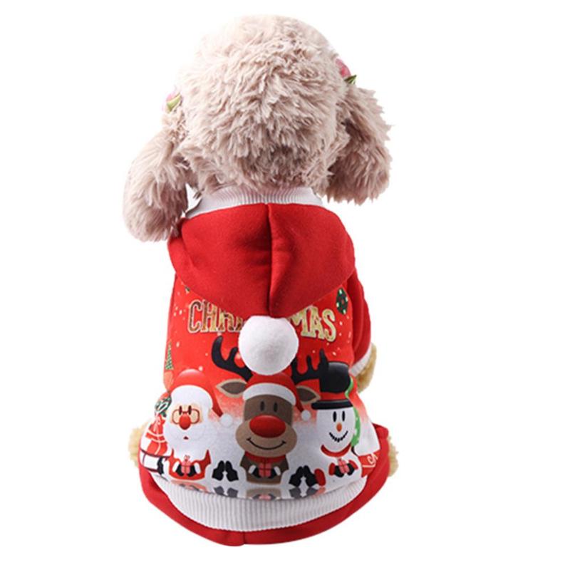 Winter Warm Pets Four-Legs Hoodies Coats Sweaters Coats Cotton Puppy Dog Christmas Costume for Chihuahua XS-2XL - ebowsos