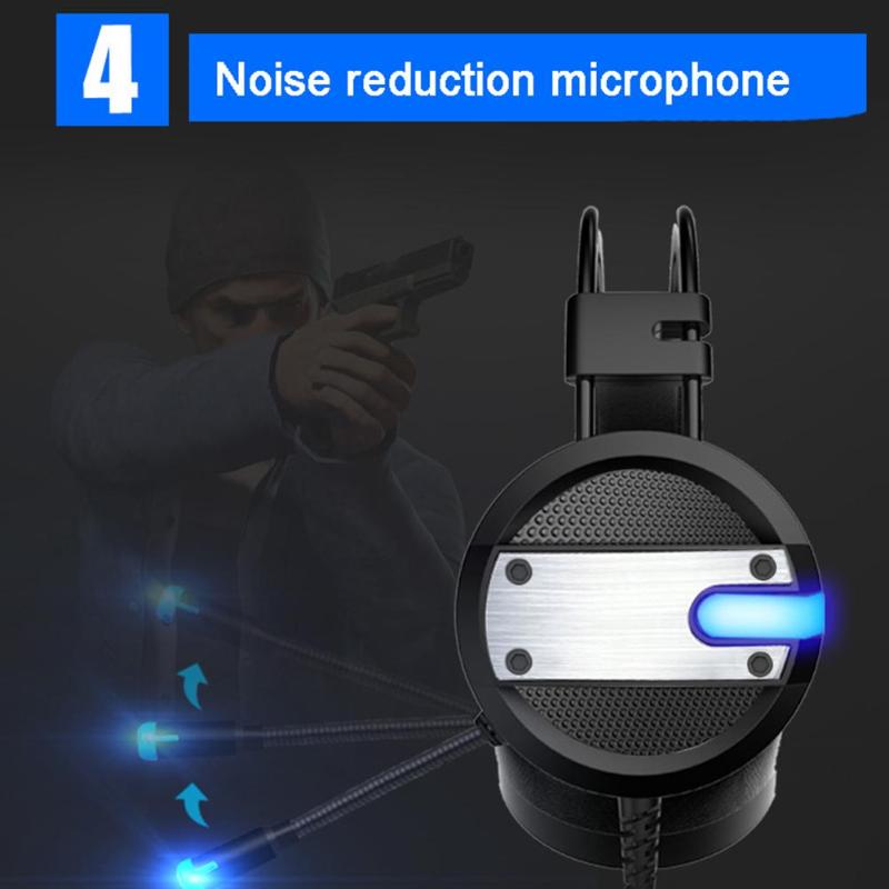 Wired Gaming Headset Deep Bass Game Earphone Computer Headphones with Microphone LED Light Headphones for PC Laptop Computer Hot - ebowsos