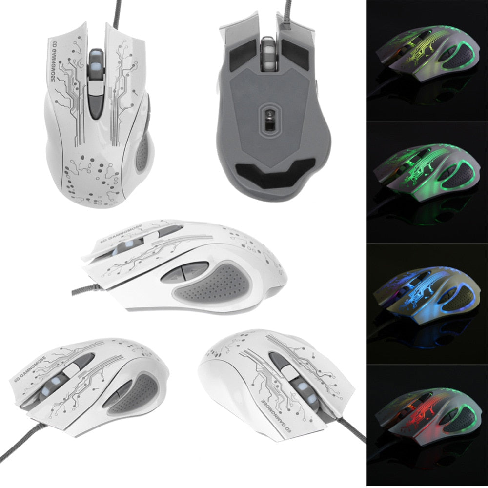 Wired Gaming Mouse 3200DPI LED Optical 6 Buttons USB Wired Mouse Pro Gamer Computer Mice Laptop for Professional Players - ebowsos
