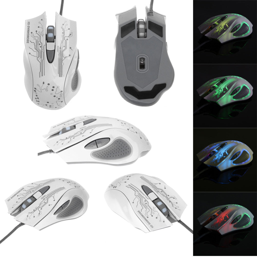Computer Mouse Wired Led Wired Gaming Mouse 3200DPI LED Optical 6 Buttons USB Wired Mouse Pro ...