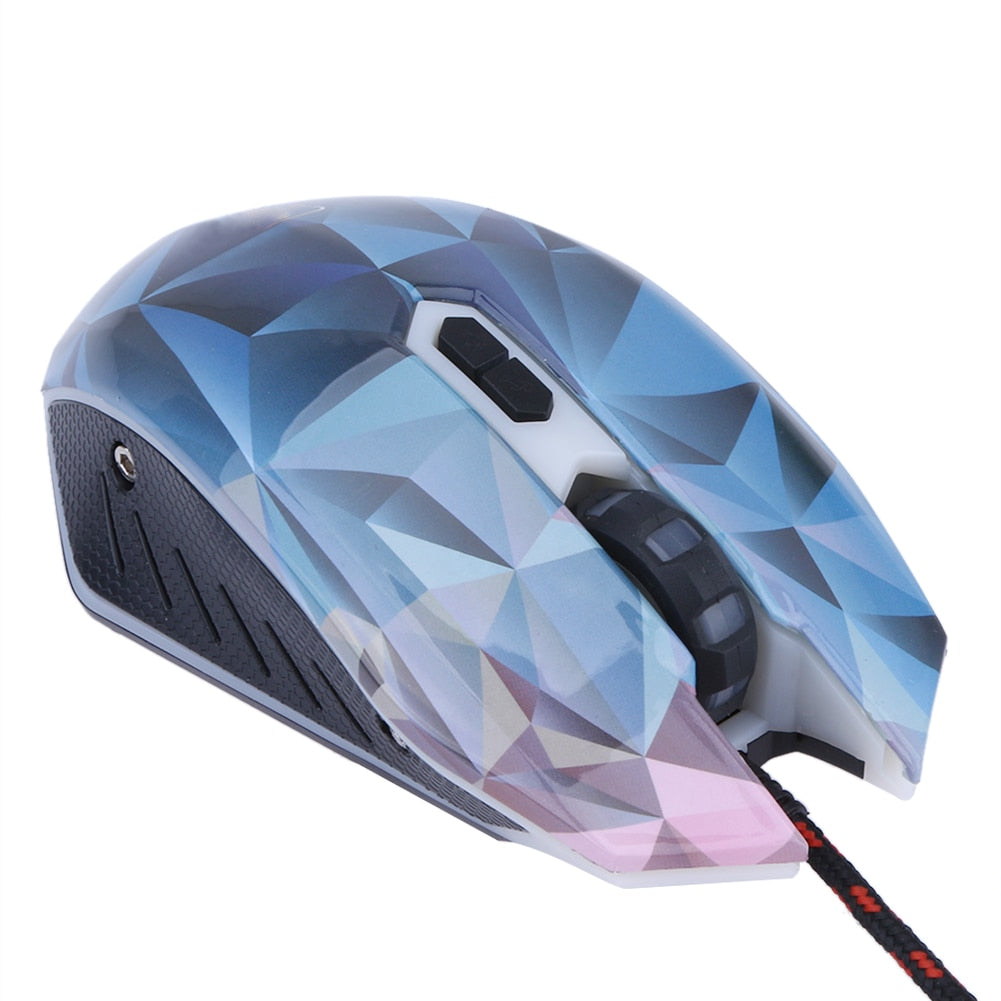 Wired Gaming Mouse 7 Buttons Silent Click Rechargeable 2400DPI Optical Colorful Backlight For Tablet Lap - ebowsos