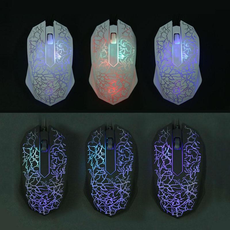 Wired USB Port 3 Keys 2400DPI Optical Gaming Mouse with RGB Backlight for PC Laptop Computer Promotion Home Office Gamer Mice - ebowsos