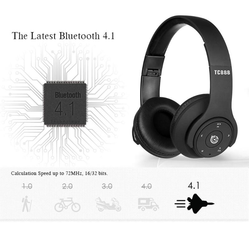 Wireless Bluetooth Headset Foldable Headphone Over-Head HiFi Stereo Earphone with Microphone Support TF Card - ebowsos
