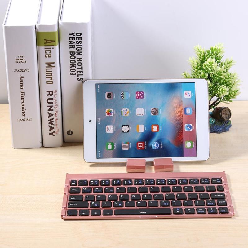 Wireless Foldable Bluetooth Keyboard Mini 64 Key Keypad for Tablet Laptop - ebowsos