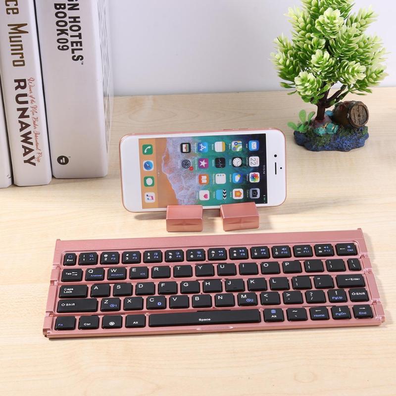 Wireless Foldable Bluetooth Keyboard Mini 64 Key Keypad for Tablet Laptop - ebowsos