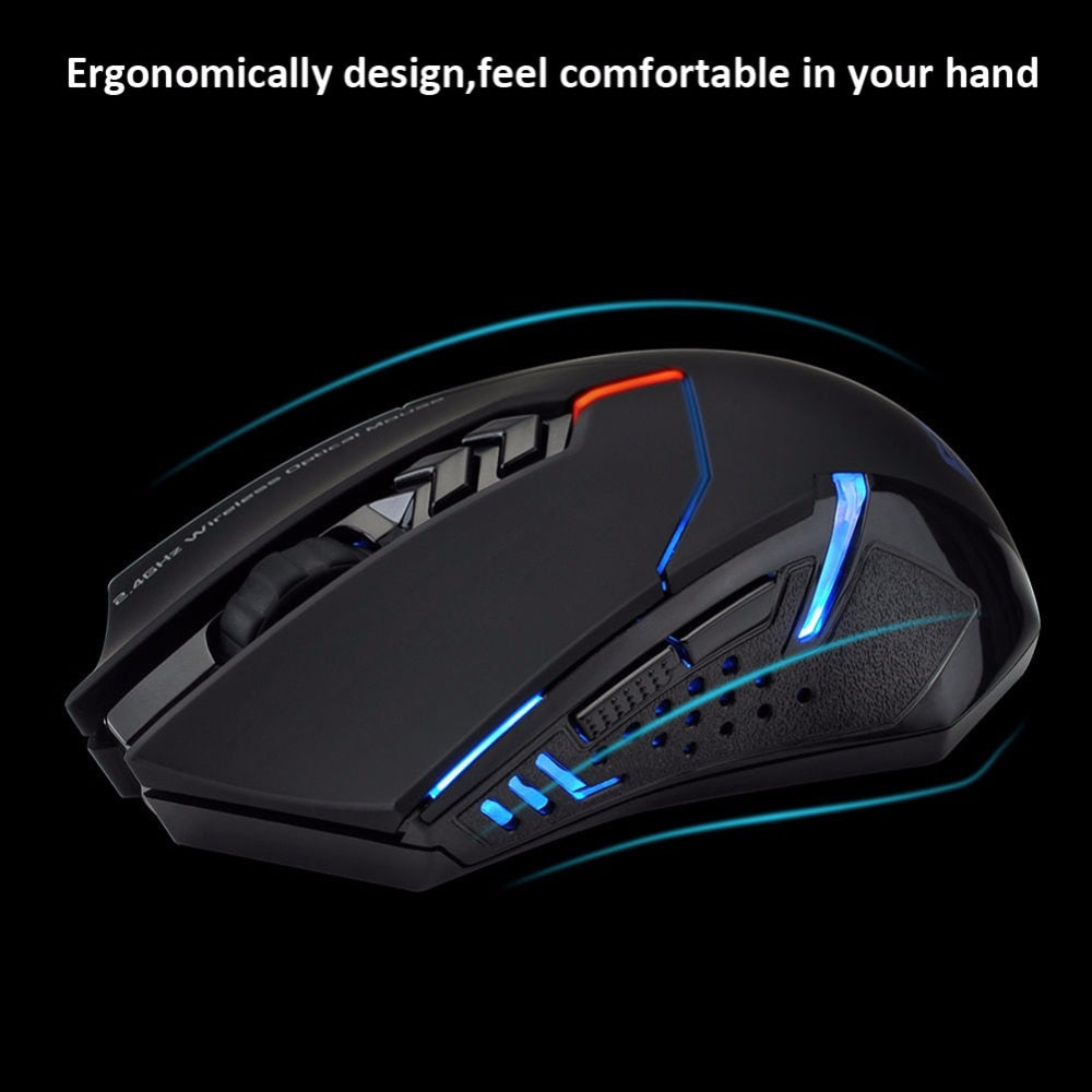 Wireless Mouse 2400 DPI Adjustable 2.4G Professional Gaming Mouse 7 ...