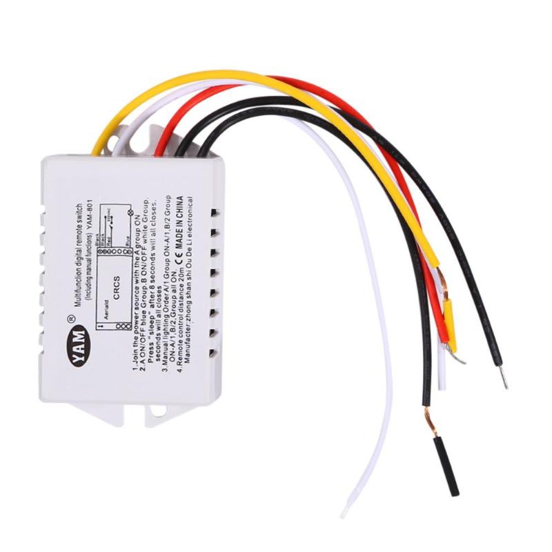 Wireless ON/OFF 1 Ways 220V Lamp Remote Control Switch Receiver Transmitter Switch-Y122 for exhaust fan/LED light - ebowsos
