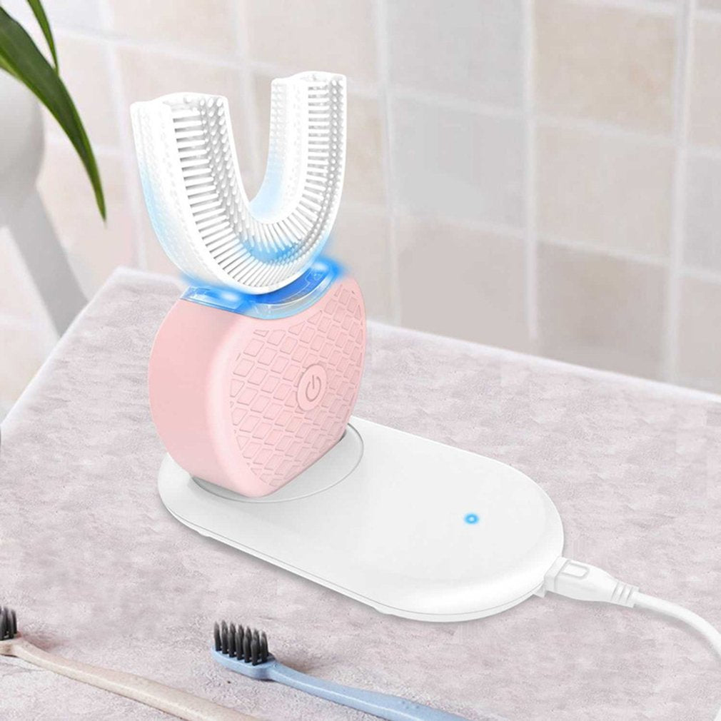 Wireless USB Charging Lazy Automatic Sonic Silicone Electric Toothbrush teeth whiting Oral health tooth care Cleancer 360 degree - ebowsos