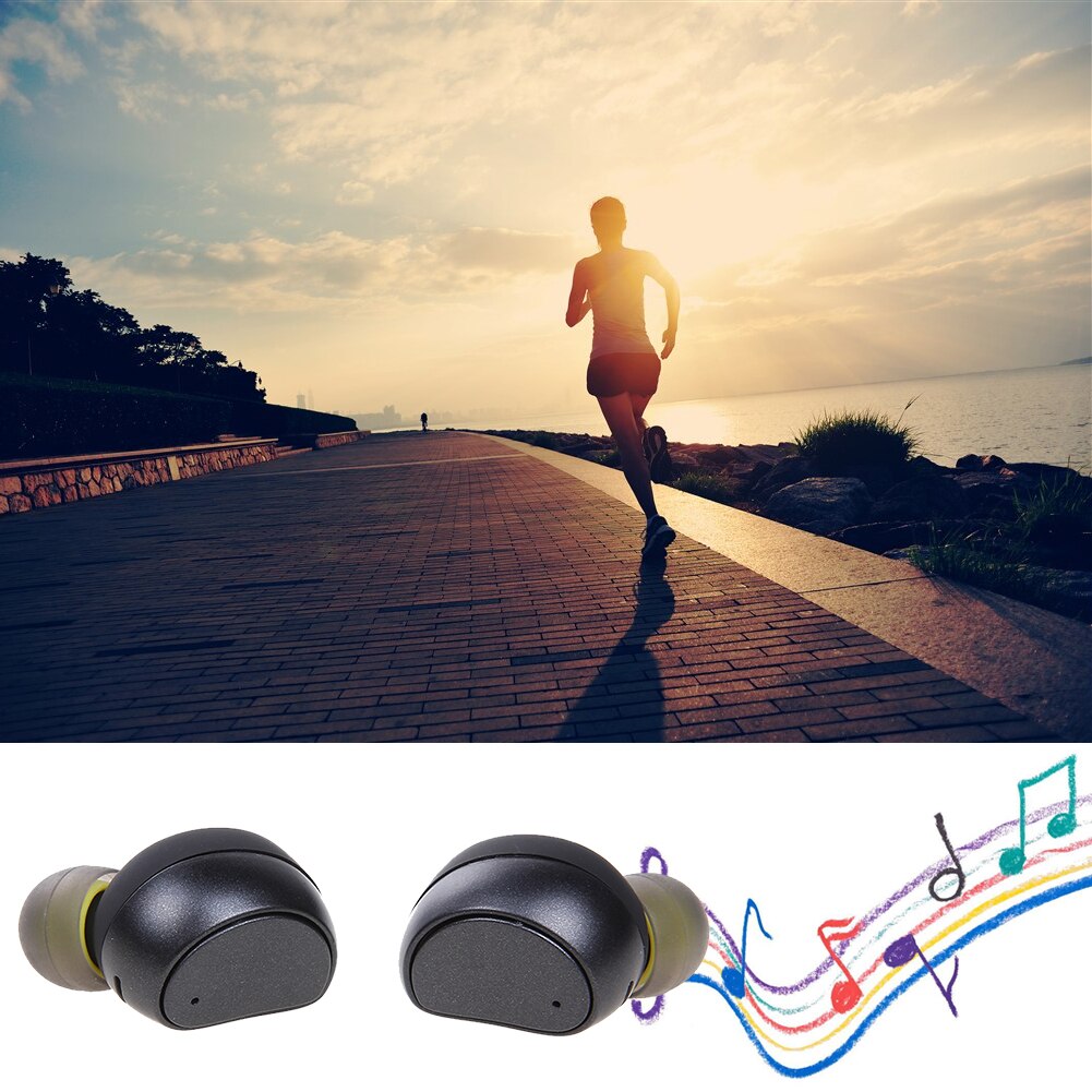 Wireless in-ear Bluetooth Headset Single Earphone Supoorts Two Phones Binaural Sports Earbuds with Charging Box - ebowsos