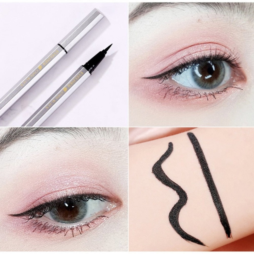 Women Black Eyeliner Makeup Waterproof Multi Functional Long Lasting Eyeliner Gel Powder Pencil Eyeliner Pen Cosmetics - ebowsos
