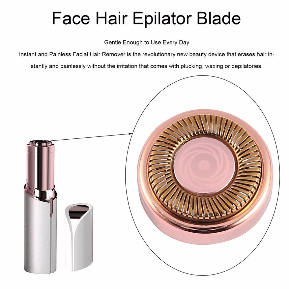 Women Electric Face Hair Epilator Blade Heads Hair Removal Razor Facial Depilator Lipstick Shaving Tool Body Face Care - ebowsos