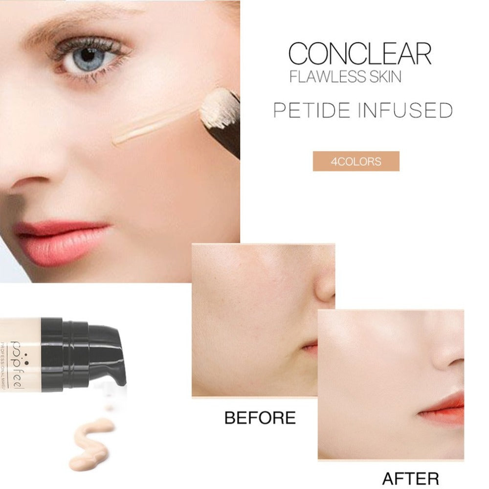Women Facial Makeup Foundation Base Liquid Cream Long Lasting Waterproof Moisturizer Face Cosmetic Concealer - ebowsos