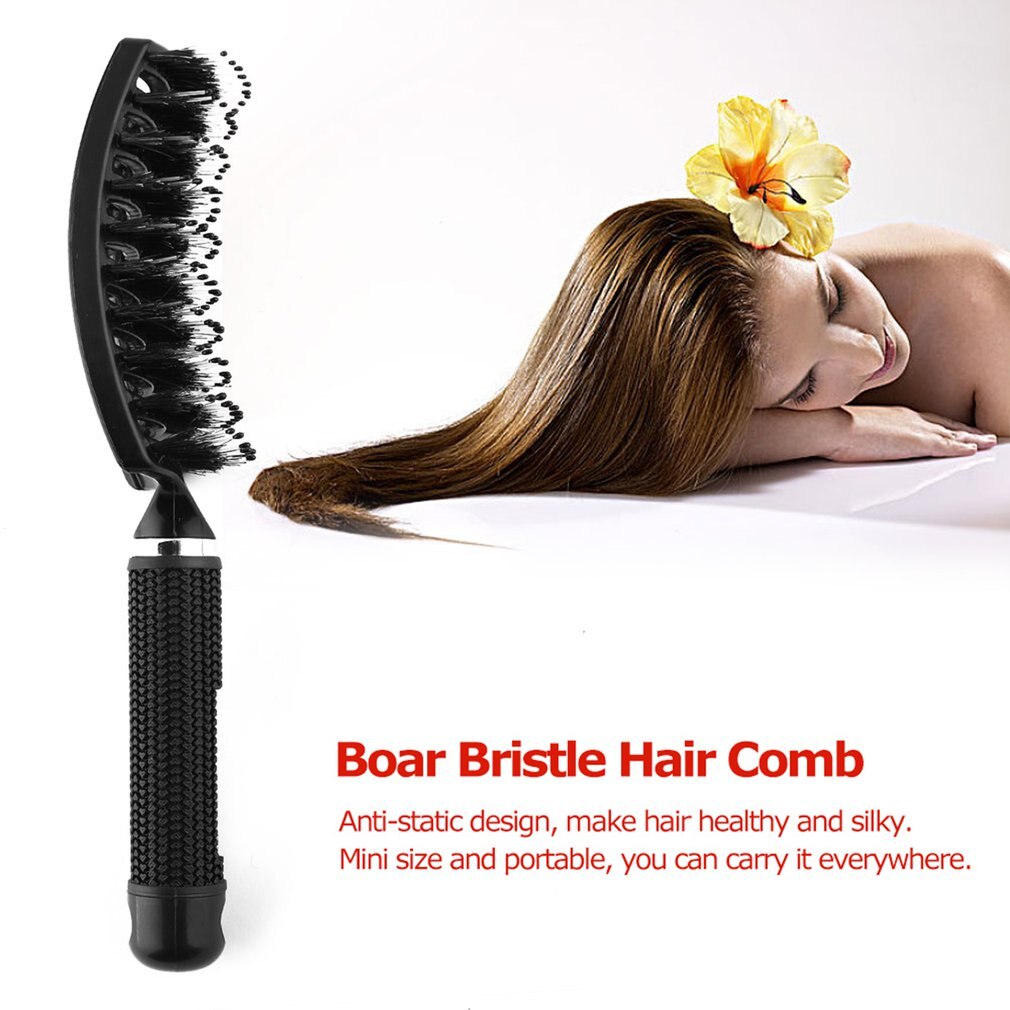 Women Hair Scalp Massage Comb Bristle Nylon Hairbrush Curly Detangle Hair Brush relaxation for Salon Hairdressing Styling Tools - ebowsos