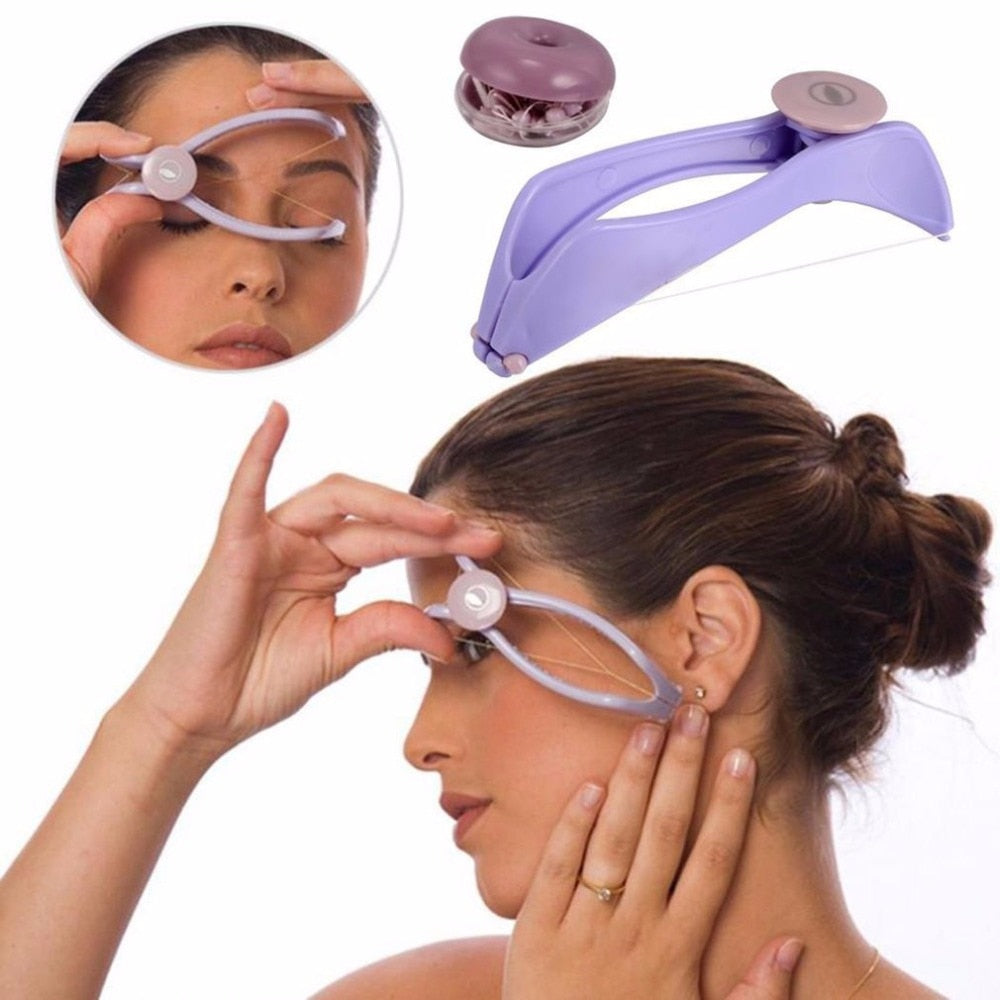 Women Mini Facial Hair Remover Spring Threading Epilator Face Defeatherer Hair Removal DIY Makeup Beauty Tool for Cheeks Eyebrow - ebowsos