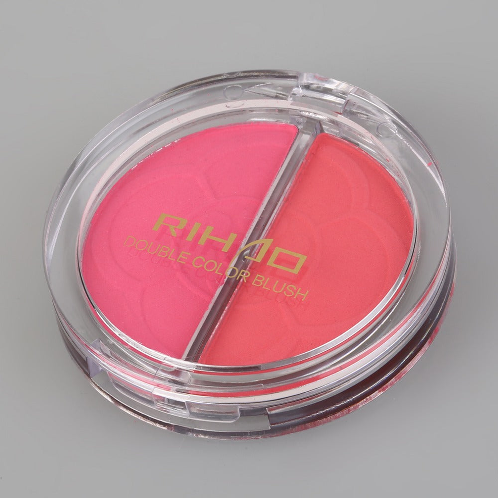 Women RIHAO Beauty Face Blush Makeup Blusher Blush Face Makeup Cosmetic Blusher Professional Double Color In One Blush - ebowsos