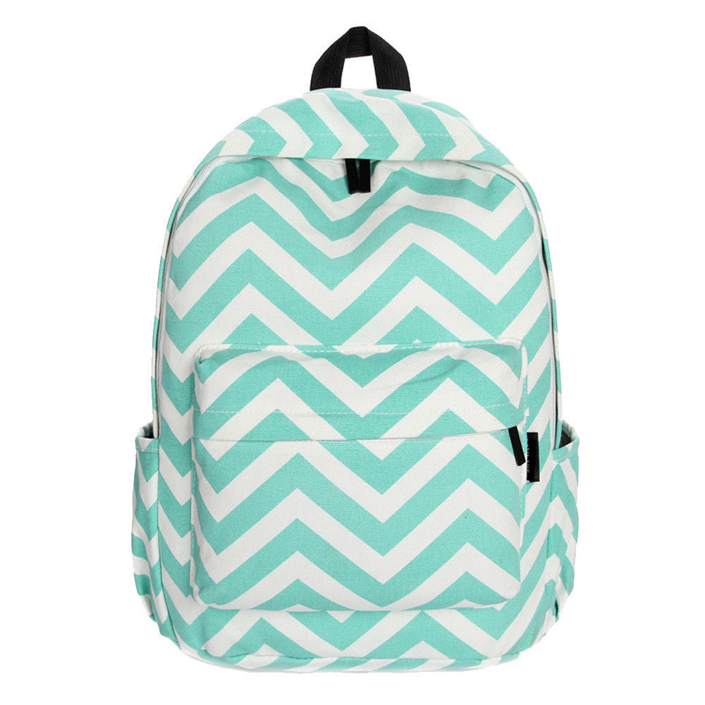 Women Sweet Stripe Canvas Backpack Shoulder Rucksack Satchel School bag - ebowsos