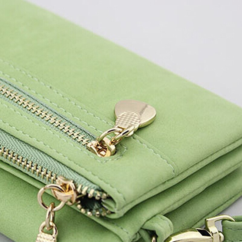 Women Wallets Hot Fashion Multifunctional PU Leather Clutch Lady Purse Phone bag green - ebowsos