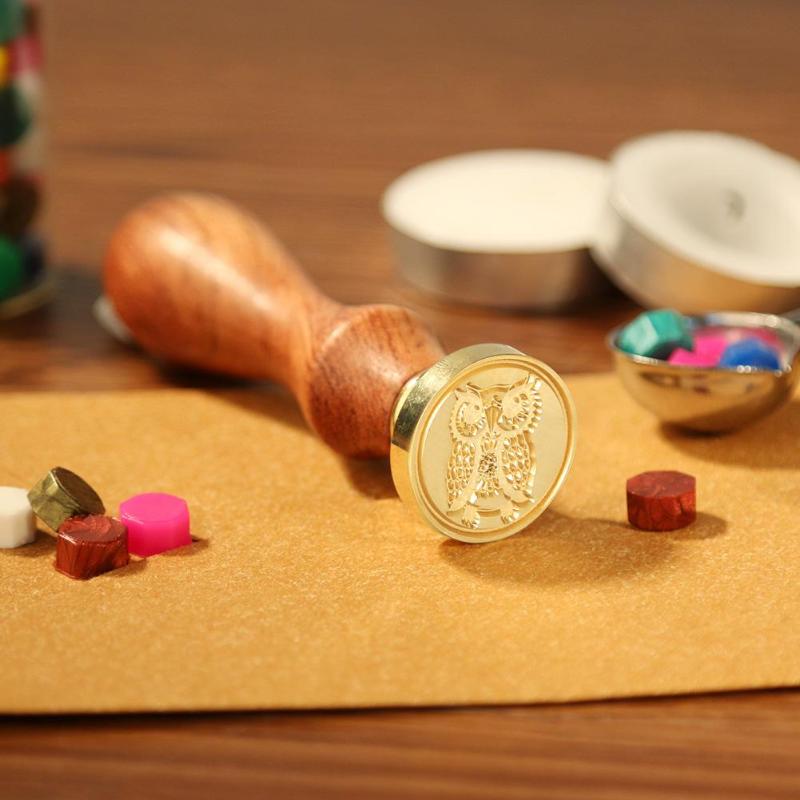 Wooden Antique Metal Sealing Wax Stamp Wide Scope of Application Lightweight Delicate Handle Wedding Invitations Customs Craft - ebowsos