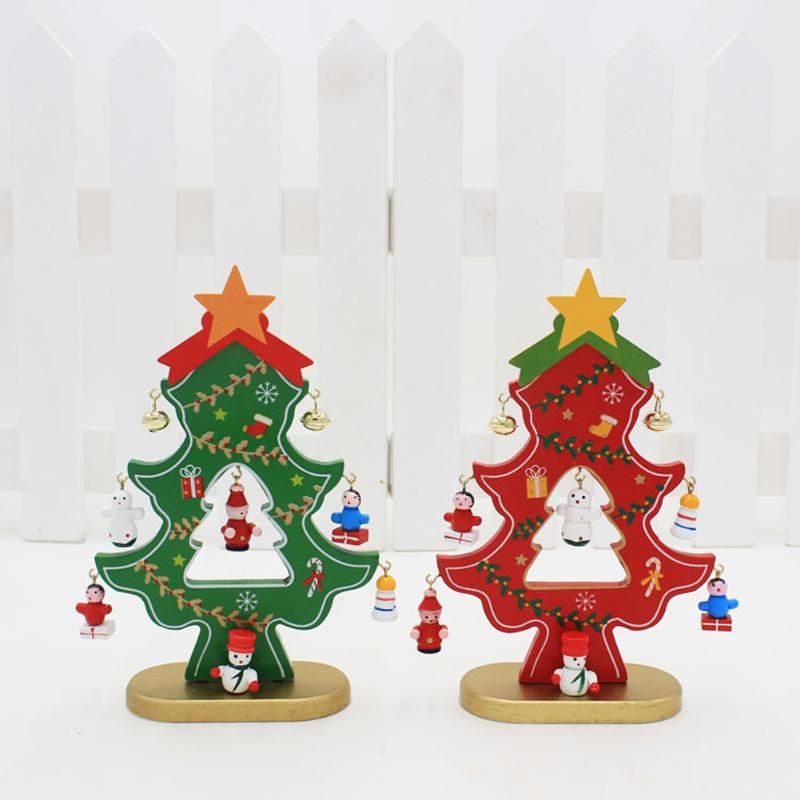Wooden Christmas Decorations Desk Navidad Tree Santa Snowman Ornaments Decorations for Home Enfeites De Natal - ebowsos