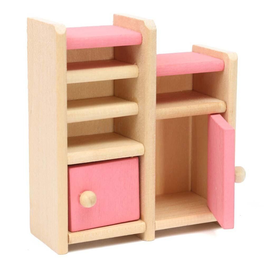 Wooden Doll Dinning House Furniture Dolls Dollhouse High Quality Toys Miniature For Kids Play Pretend Home Toy Holiday Gifts-ebowsos