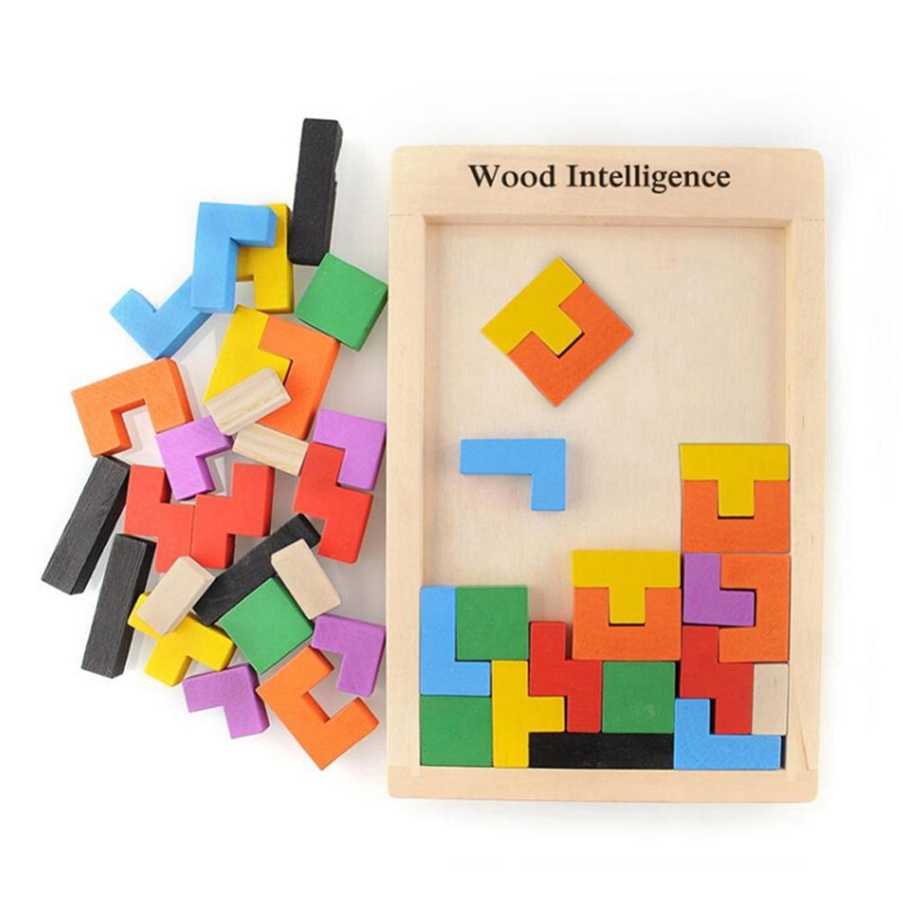 Wooden Intelligence Toys Tangram Puzzle Brain Teaser Toy Tetris Game Preschool Magination Intellectual Educational Toys-ebowsos