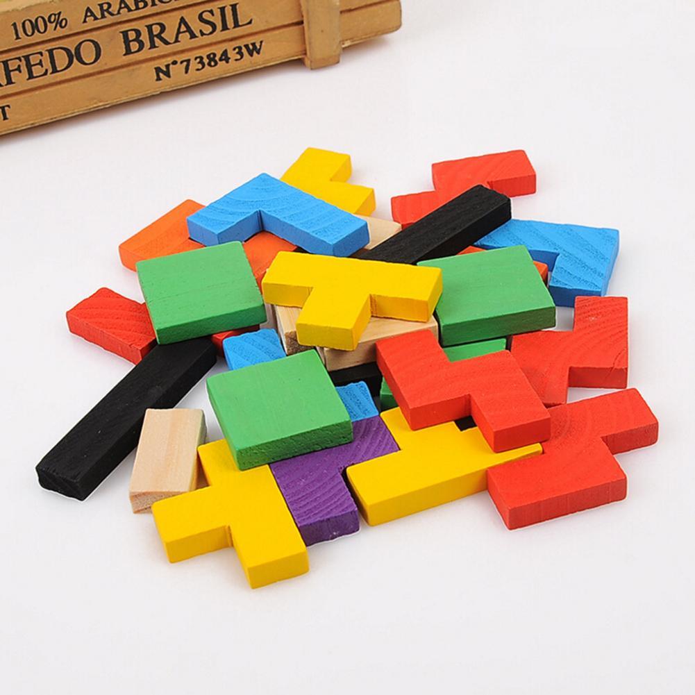 Wooden Intelligence Toys Tangram Puzzle Brain Teaser Toy Tetris Game Preschool Magination Intellectual Educational Toys-ebowsos