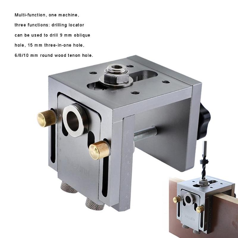 Woodworking Hole Drill Puncher Positioner Guide Locator Jig Joinery System Kit Woodworking Parts for Unassembled Cabinet - ebowsos
