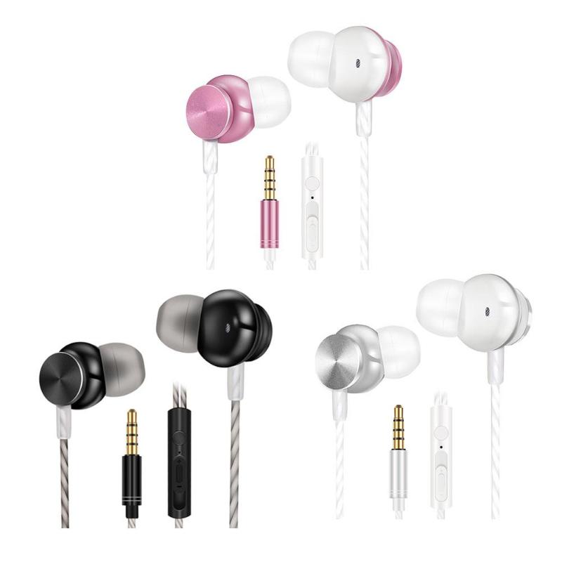 X300 Metal In-ear Earphones Wired in-ear 3.5mm Earphone Earbuds Stereo Heavy Bass Microphone Universal for Computer Mobile Phone - ebowsos