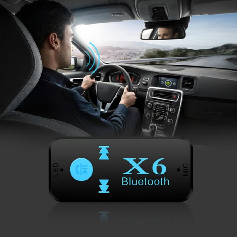 X6 Wireless Bluetooth Handsfree Receiver Car Stereo Audio Music Adapter 3.5mm MP3 Player Support TF Card A2DP Mp3 Music Receiver - ebowsos