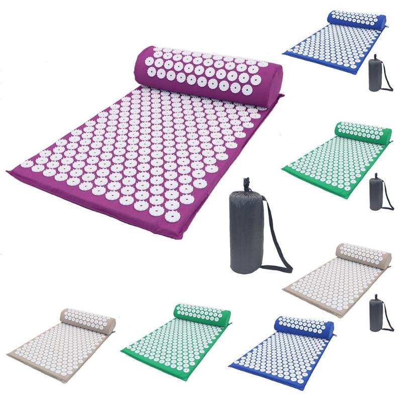 Yoga Spike Acupressure Mat Set Acupressure Massager Cushion Pain Relieve Yoga Mat with Pillow-ebowsos