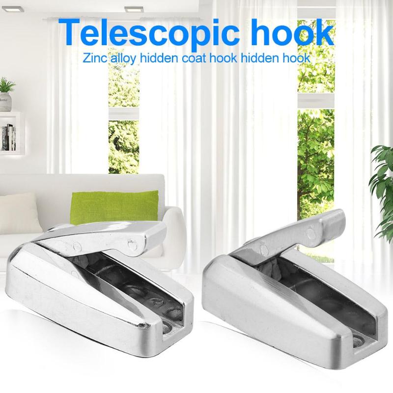 Zinc Alloy Wall-mounted Concealed Hook Safety and Reliability Beautiful Telescopic Invisible Folded Clothes Hook 47x20x10mm - ebowsos