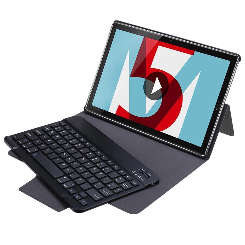 for Huawei PU Leather Case Keyboard Portable Flip Detachable Bluetooth 3.0 Keyboard Stand Case Cover for Huawei M5 10.8/10.8Pro - ebowsos
