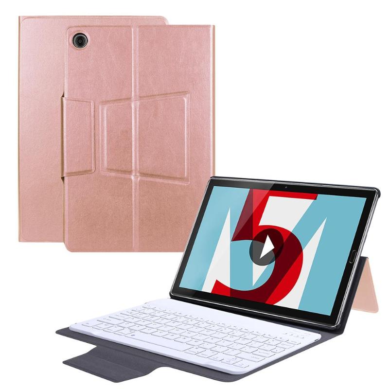 for Huawei PU Leather Case Keyboard Portable Flip Detachable Bluetooth 3.0 Keyboard Stand Case Cover for Huawei M5 10.8/10.8Pro - ebowsos