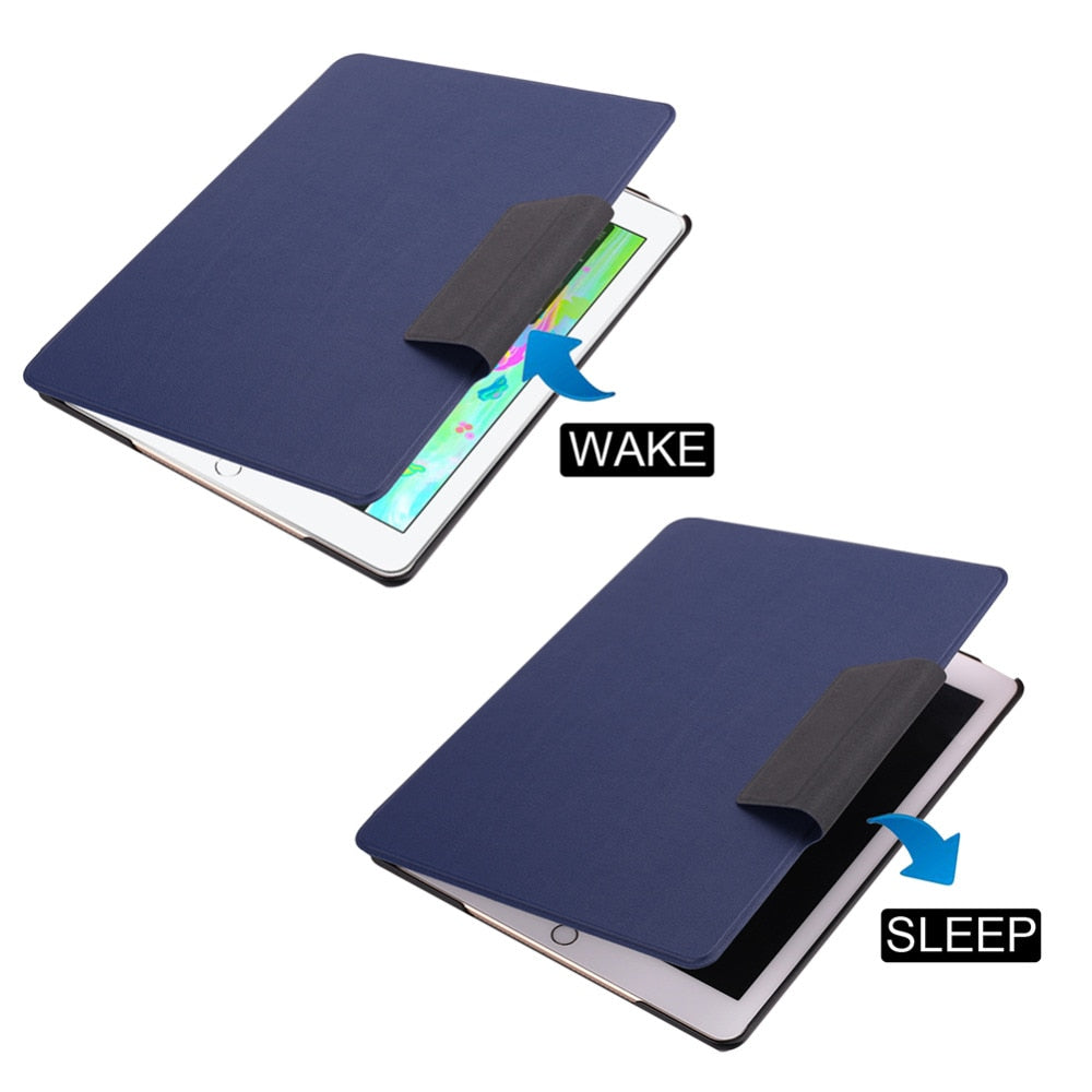 for iPad 9.7 2018/2017 Protective Leather Case Split Bluetooth Keyboard Case Protective Stand Cover Holder with Pen Slot - ebowsos
