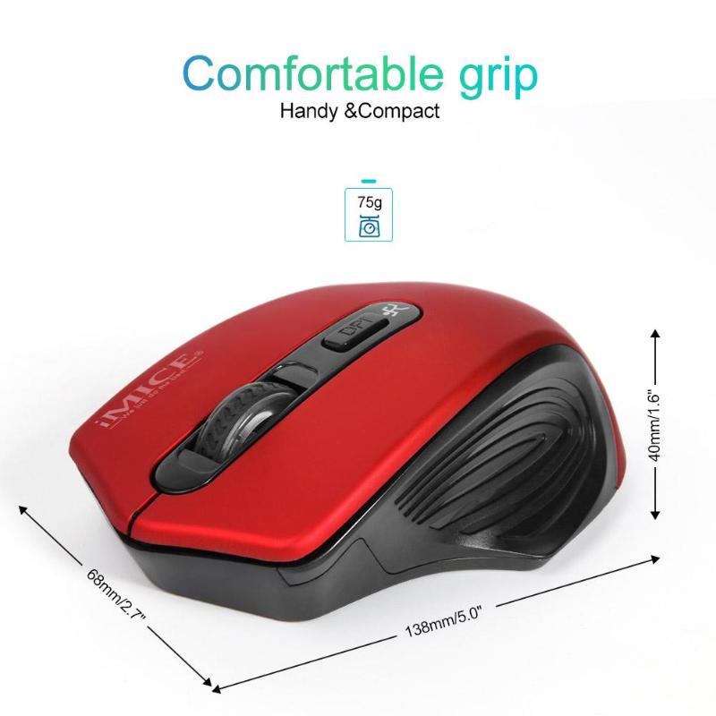 iMICE E1800 2.4GHz Wireless Mouse Office Home 1600DPI Adjustable Mini Optical Computer Mouse For Laptop PC Mouse Drop Shipping - ebowsos