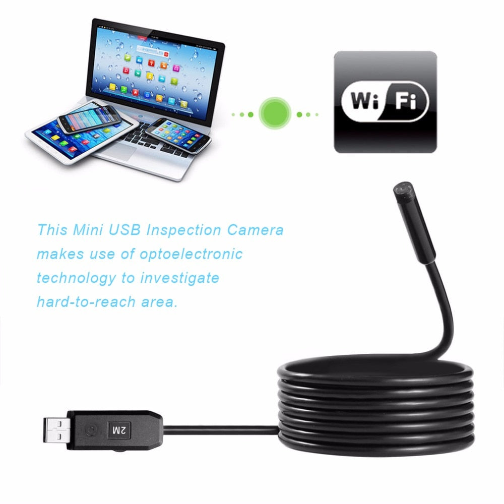 2M 5M 7M 10M 15M Professional Waterproof Endoscope Camera 6LED USB Handheld Working Inspection Borescope With side mirror For PC - ebowsos