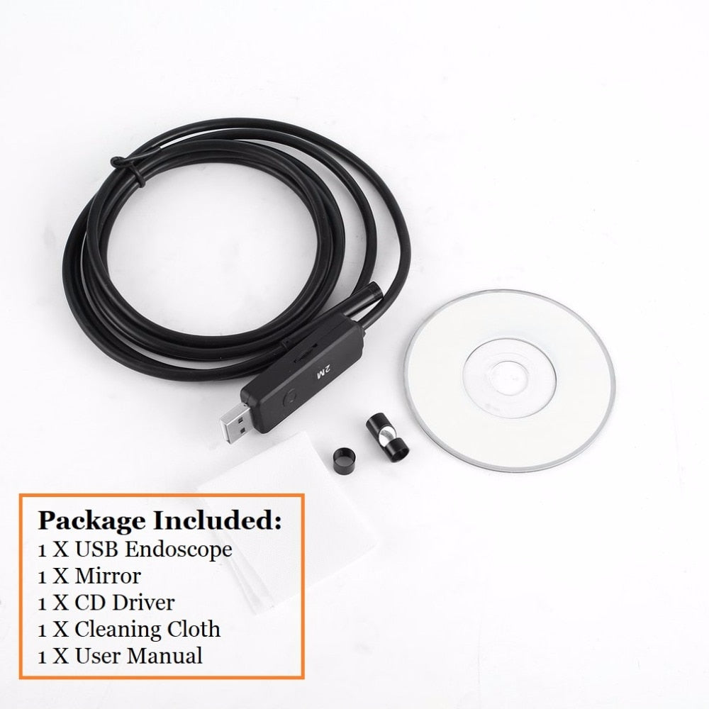 2M 5M 7M 10M 15M Professional Waterproof Endoscope Camera 6LED USB Handheld Working Inspection Borescope With side mirror For PC - ebowsos
